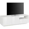 Dmora Meuble TV de salon, Made in Italy, Meuble TV avec 2 portes et 1 tiroir, cm 150x43h46, couleur blanc brillant