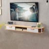 Meuble de télévision Mural en Bois Massif Console TV Meuble TV Étagère Murale Étagère Flottante Rack de Suspension Set Top Bo