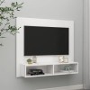 Homgoday Meuble TV mural blanc brillant 102 x 23,5 x 90 cm en aggloméré, meuble TV meuble bas pour TV table de salon, support