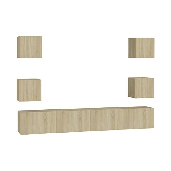 VEEKI Meuble TV, Meuble TV Suspendu, Meuble, Meuble TV avec Rangement，Meuble Industriel, Convient pour Salon ou Chambre, Ense