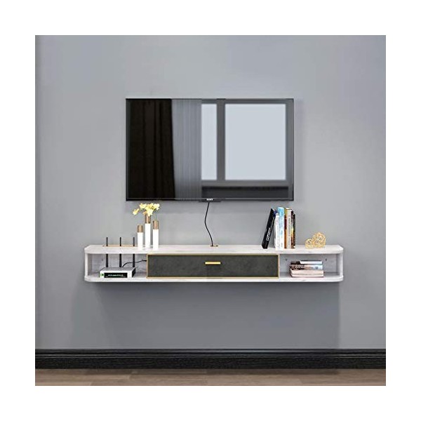 Meuble de télévision Mural Étagère Murale Étagère Flottante Set Top Box routeur Boîte de câble Prise de Courant étagère de Ra