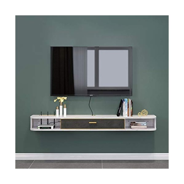 Meuble de télévision Mural Étagère Murale Étagère Flottante Set Top Box routeur Boîte de câble Prise de Courant étagère de Ra