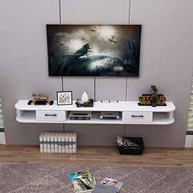 Étagère Murale Étagère Flottante Mural Meuble TV Meuble TV Sky Box Boîte de Rangement pour routeur WiFi Étagère de décoration