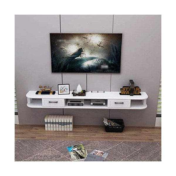 Étagère Murale Étagère Flottante Mural Meuble TV Meuble TV Sky Box Boîte de Rangement pour routeur WiFi Étagère de décoration