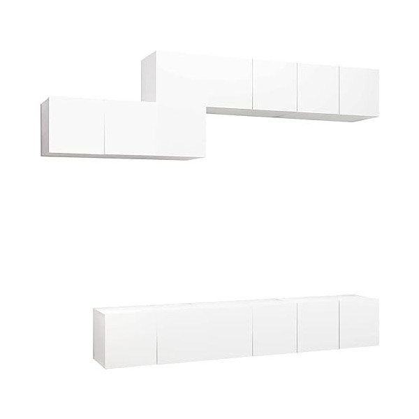 Meuble TV, Meuble TV Suspendu, Meuble TV Blanc, Meuble TV Industriel, Meubles de Salon, Salon, Chambre, Cadre en Acier, vidaX