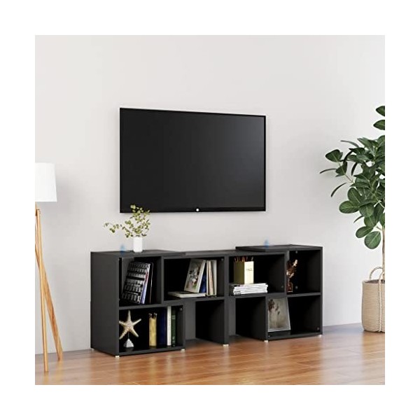 Keyur Meuble TV, Banc TV Buffet Bas Support de Télévision Meuble Télé Meuble TV Noir 104x30x52 cm Aggloméré