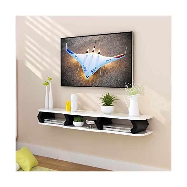 WXQIANG Meuble TV mural flottant Étagère murale pour chambre à coucher, salon, TV, fond TV, étagère pour TV, console de télév