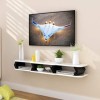 WXQIANG Meuble TV mural flottant Étagère murale pour chambre à coucher, salon, TV, fond TV, étagère pour TV, console de télév