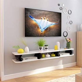 WXQIANG Meuble TV mural flottant Étagère murale pour chambre à coucher, salon, TV, fond TV, étagère pour TV, console de télév