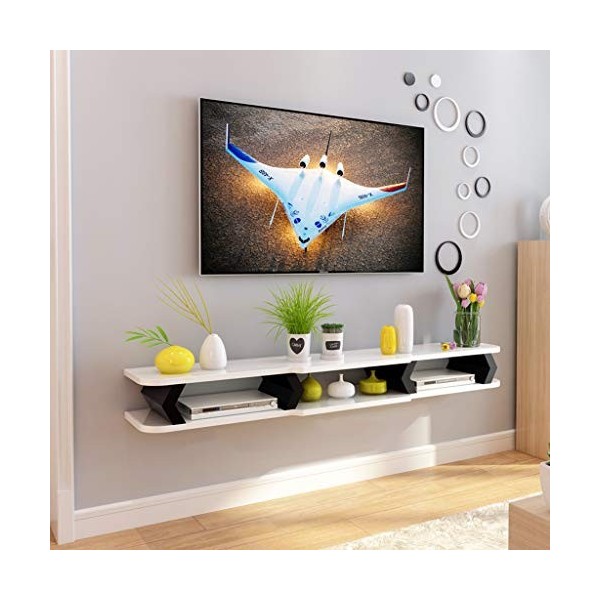 WXQIANG Meuble TV mural flottant Étagère murale pour chambre à coucher, salon, TV, fond TV, étagère pour TV, console de télév