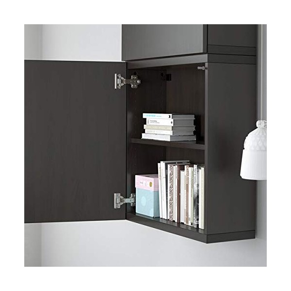 Bargain vendeur BESTÅ Meuble mural avec 2 portes, Lappviken brun noir, 60x22x128 cm pour la maison et le bureau. Système BEST