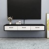 Kamnik Meuble TV Mural Meuble TV Flottant fixé au Mur, Console multimédia, étagère de Rangement pour Divertissement, Meuble T