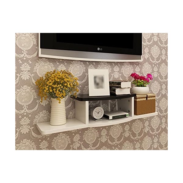 ROLTIN Meuble TV Flottant, Meuble TV de Rangement Ouvert, étagère Murale pour décodeur, Appliquer à la Chambre à Coucher, au 