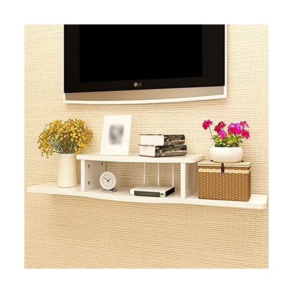ROLTIN Meuble TV Flottant, Meuble TV de Rangement Ouvert, étagère Murale pour décodeur, Appliquer à la Chambre à Coucher, au 
