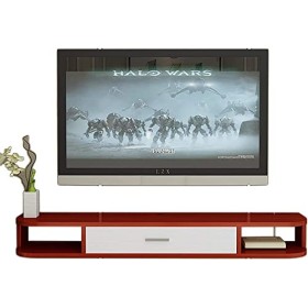 Meuble TV, Meuble Bas TV, étagères flottantes, Console multimédia TV Murale, Panneau Quatre Couleurs 80/100/120/140/160 cm, é