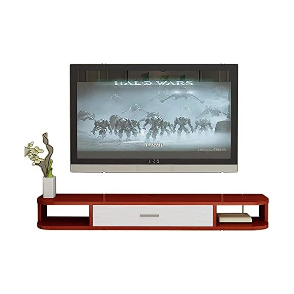 Meuble TV, Meuble Bas TV, étagères flottantes, Console multimédia TV Murale, Panneau Quatre Couleurs 80/100/120/140/160 cm, é