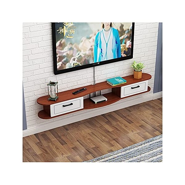 DRAGDS Console de Média Flottant Tv Tv Mural Meuble Tv Mural, Pour Salon, Salle de Divertissement, Bureau, Moderne de Diverti