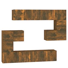 Générique Meuble TV Mural Chêne fumé Bois dingénierie,81.7 KG,3114587, Meubles, Meubles TV