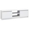 Meuble TV de jardin en bois blanc brillant 120 x 30 x 35,5 cm