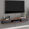 SORVA Meuble TV Flottant étagère TV Murale Centre de Divertissement Console multimédia en Bois Meuble de Rangement Meuble de 