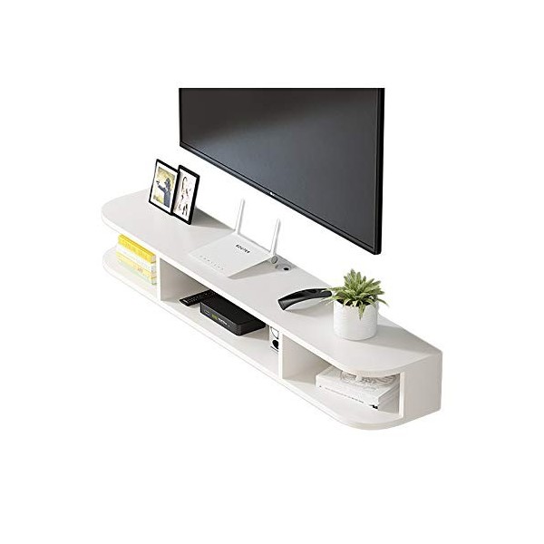 SORVA Meuble TV, Lowboard TV, étagères flottantes, étagère Flottante pour Composants de Meuble TV, Support média Moderne pour