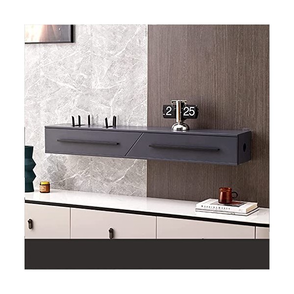 StrOux Meuble TV Flottant Meuble TV Mural Meuble TV Flottant, étagère de Rangement pour décodeur multimédia, Meuble TV Mural 