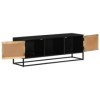 FAMIROSA Meuble TV 110x30x40 cm Bois Massif de manguier et Fer 16.75KG 