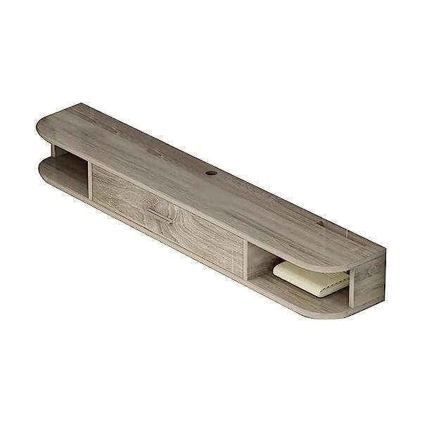 Meuble TV Flottant Composant Shelfo Unité De Stockage Vidéo Console Média Murale Meuble TV Flottant avec Porte Réservée Wihol