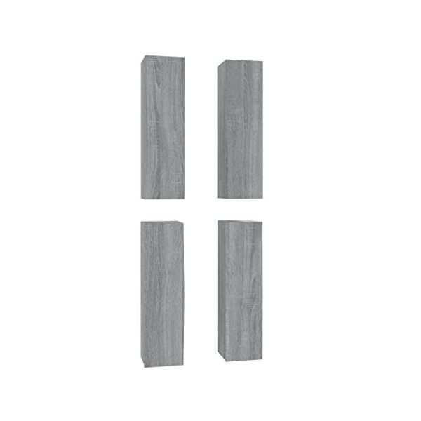 Camerina Meubles TV 4 pcs Sonoma Gris 30,5x30x110 cm Bois dingénierie,Meuble TV,Table Basse Salon Meuble TV,Table Basse LED 