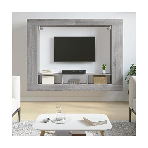 MATTUI Meubles-TV Meuble TV Gris Sonoma 152x22x113 cm Bois dingénierie