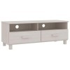 Meuble TV de jardin HAMAR blanc 106 x 40 x 40 cm en pin massif