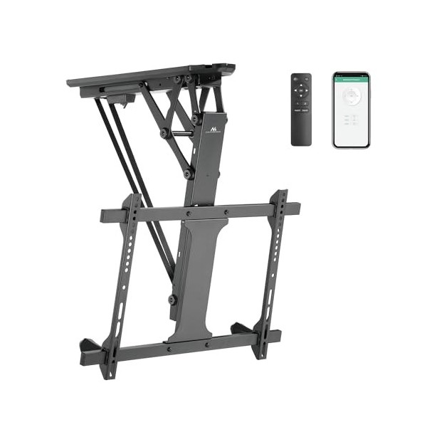 Maclean MC-880T Support électrique pour TV, Support TUYA, Max VESA 600x400, pour Murs inclinés, télécommande, 32"-70", 35kg,