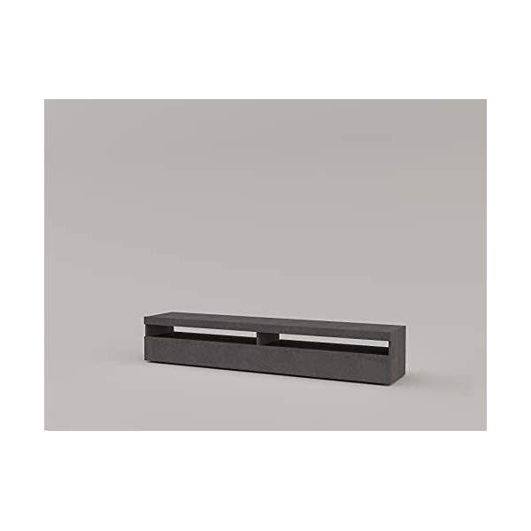 Dmora Meuble TV de salon, Made in Italy, Meuble TV avec 2 portes battantes, cm 200x45h36, couleur Gris Cendre