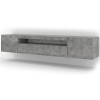 Lowboard Aura Armoire TV, 200&nbsp;cm, à suspendre ou à poser, basse, buffet, meuble HiFi, table, béton avec LED 