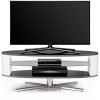 MDA Designs Orbit 1100BW Meuble TV avec côtés elliptiques pour écrans plats jusquà 140 cm Noir brillant