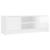 Meuble TV Blanc Brillant 102x30x37,5 cm Bois dingénierie - Meuble Chambre, Support Télé pour Salon Salle à Manger Chambre, S