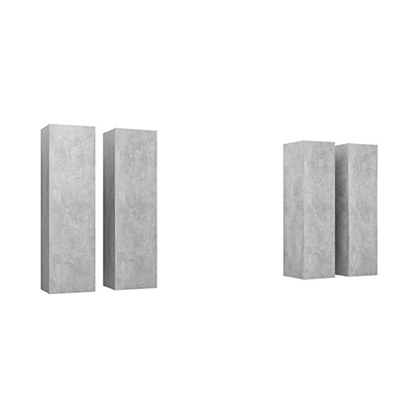 SKM Meubles TV 4 pcs Gris béton 30,5x30x110 cm Aggloméré-63kg