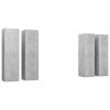 SKM Meubles TV 4 pcs Gris béton 30,5x30x110 cm Aggloméré-63kg