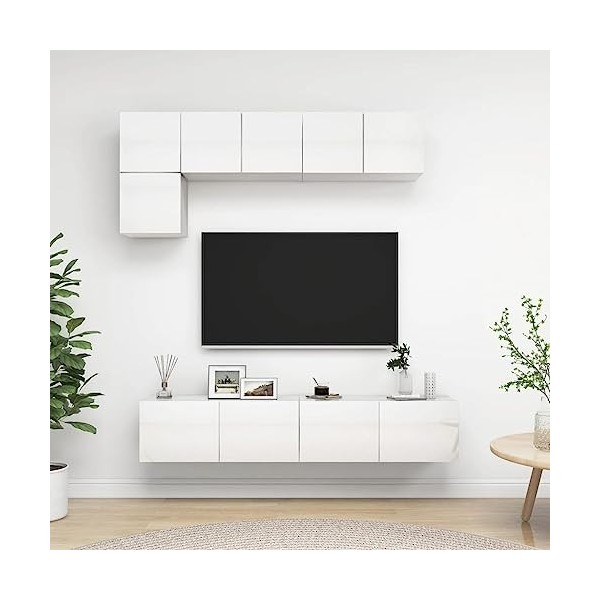 VEEKI Meuble TV, Meuble TV Suspendu, Meuble, Meuble TV avec Rangement，Meuble Industriel, Convient pour Salon ou Chambre, Ense