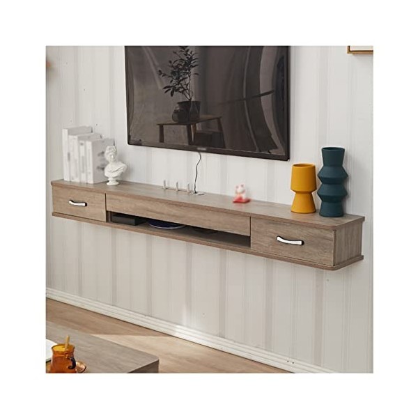 Kamnik Meuble TV Flottant, Meuble TV Mural, Console multimédia de Divertissement, étagères Flottantes avec Porte, pour sous l