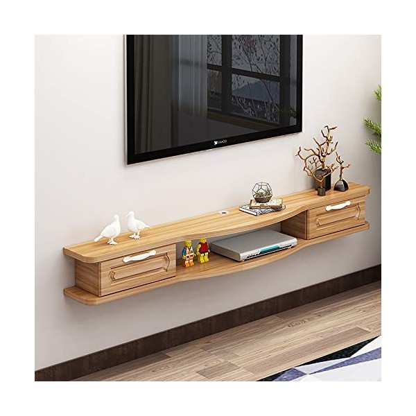 Console multimédia TV Murale, Panneau à Quatre Couleurs en Option, Meuble TV Flottant pour étagère TV, Gain de Place au Sol e