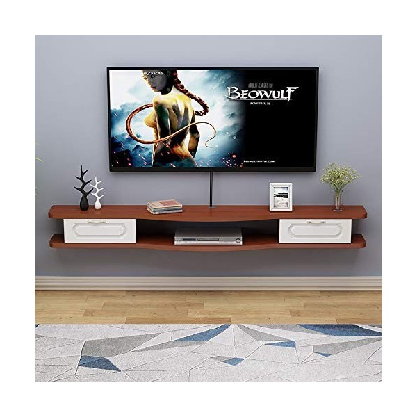 BXYXJ Console multimédia TV Murale, Panneau à Quatre Couleurs en Option, Meuble TV Flottant pour étagère TV, Gain de Place au