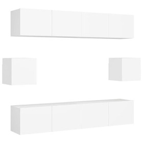 Générique Ensemble de Meuble TV 6 pcs Blanc Aggloméré,63.6 KG,3078683, Meubles, Meubles TV