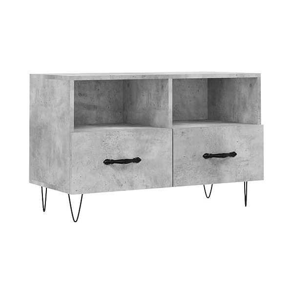 vidaXL Meuble TV Gris béton 80x36x50 cm Bois dingénierie