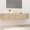 Meubles-TV Meuble TV 2 pièces Chêne Sonoma 80x30x30 cm Bois dingénierie
