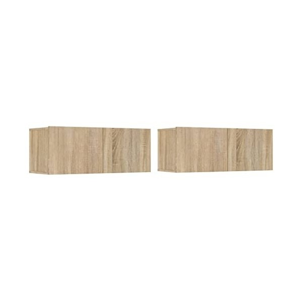 Meubles-TV Meuble TV 2 pièces Chêne Sonoma 80x30x30 cm Bois dingénierie