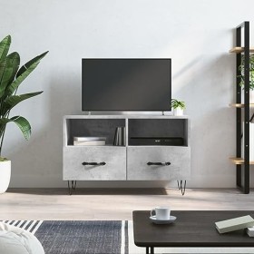 vidaXL Meuble TV Gris béton 80x36x50 cm Bois dingénierie