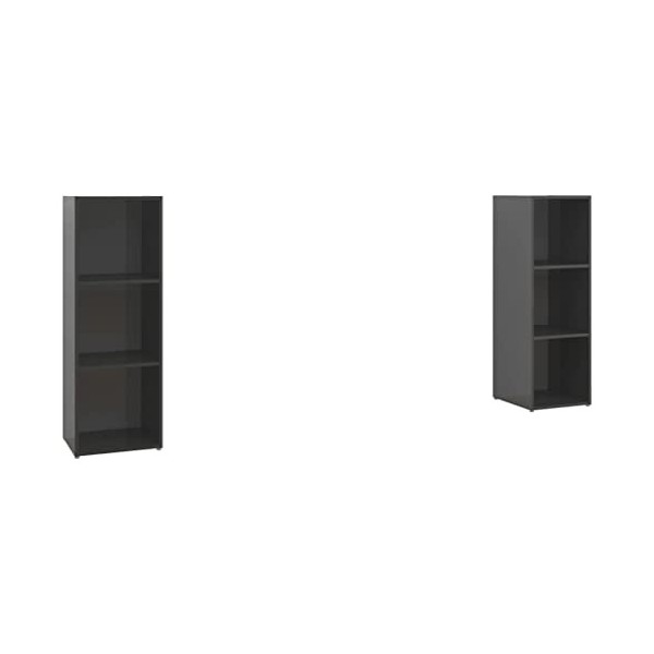 DCRAF Centres de divertissement et meubles TV, meubles TV 2 pièces gris brillant 107 x 35 x 37 cm en bois dingénierie