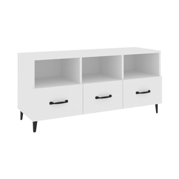 Générique Meuble TV Blanc 102x35x50 cm Bois dingénierie,25 KG,812609, Meubles, Meubles TV