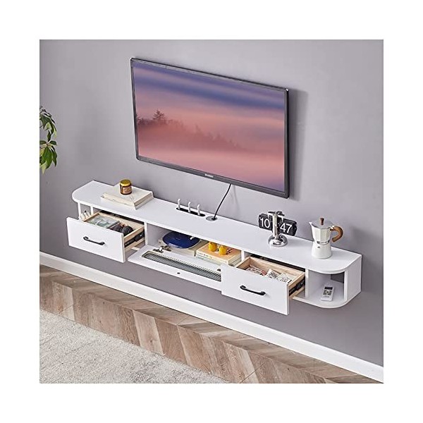 Meuble TV Flottant, 67"Meuble TV Flottant Mural, Console Multimédia avec Trou pour Câble, Meuble De Rangement pour Centre De 